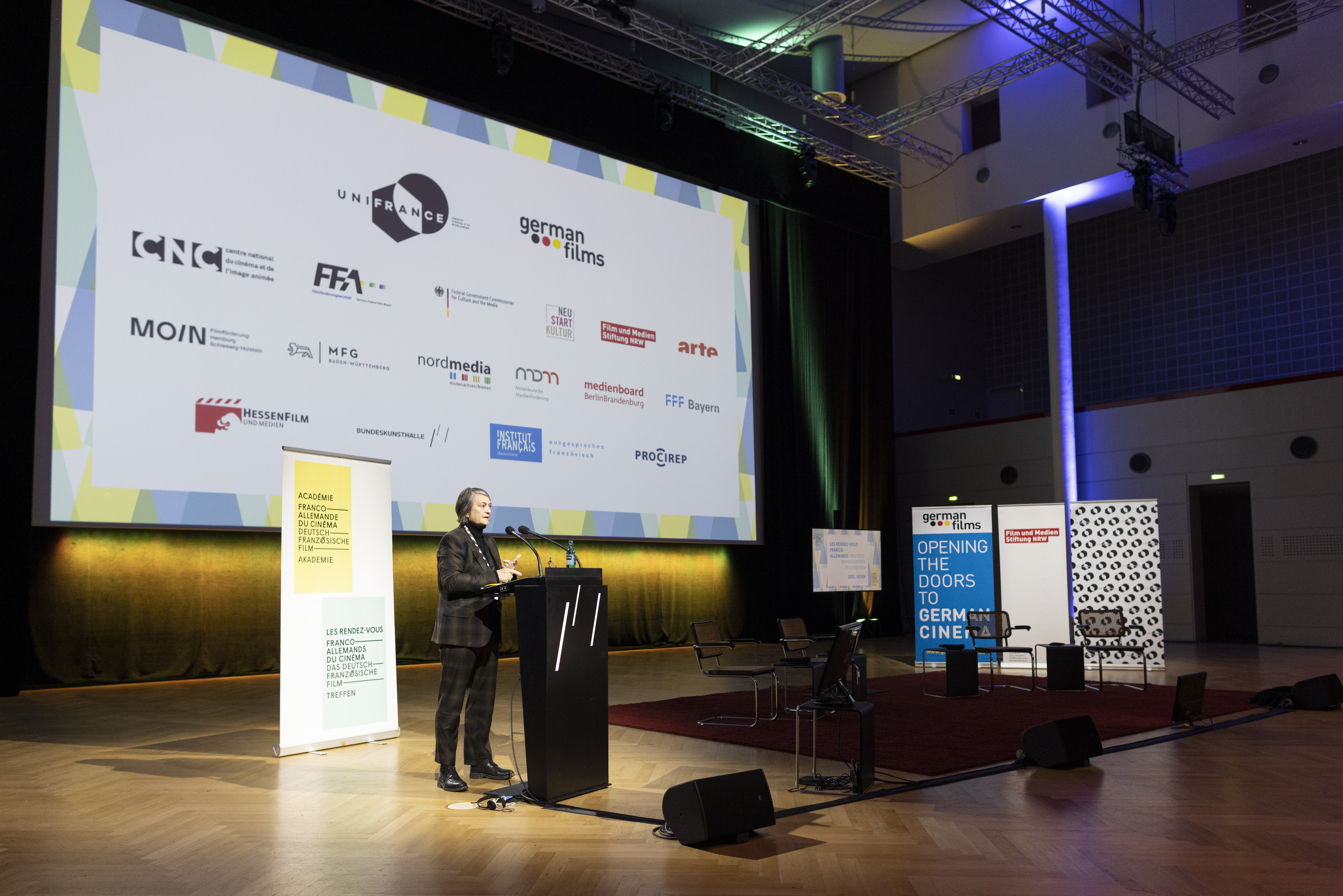 Report on the 19th Franco-German Film Meetings - Marie Masmonteil, présidente de l’Académie franco-allemande du cinéma, clôture les Rendez-Vous franco-allemands. - © Ralph Sondermann Report on the 19th Franco-German Film Meetings - Marie Masmonteil, présidente de l’Académie franco-allemande du cinéma, clôture les Rendez-Vous franco-allemands. - © Ralph Sondermann