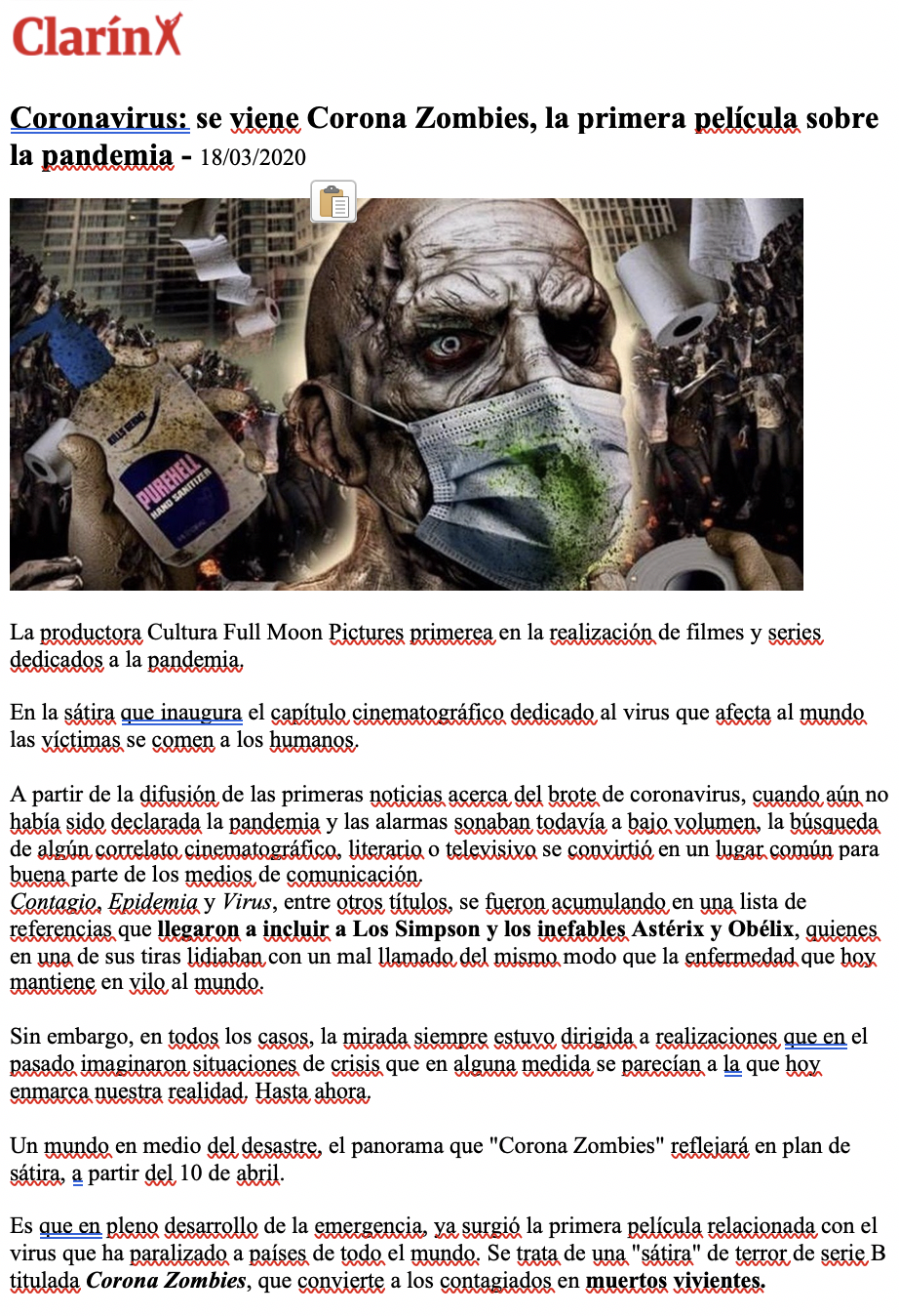 Revista de prensa – Marzo del 2020 Revista de prensa – Marzo del 2020