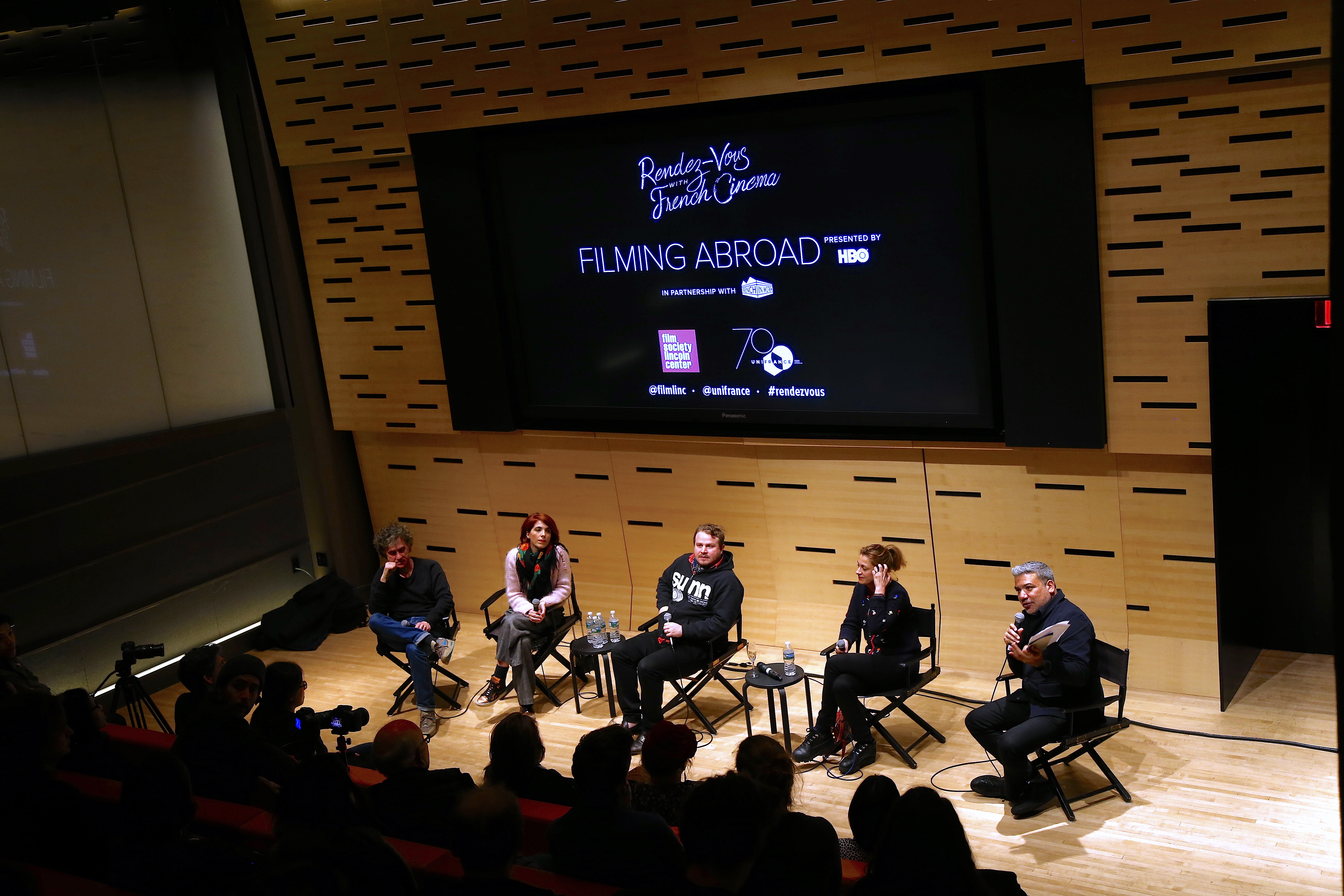 Bilan de la 24e édition des Rendez Vous with French Cinema in New York - Panel sur l'expérience des tournages à l'étranger en présence d'Eva Husson, Brady Corbet, Laure de Clermont-Tonnerre et Jean-Stéphane Sauvaire - © Bestimage Bilan de la 24e édition des Rendez Vous with French Cinema in New York - Panel sur l'expérience des tournages à l'étranger en présence d'Eva Husson, Brady Corbet, Laure de Clermont-Tonnerre et Jean-Stéphane Sauvaire - © Bestimage