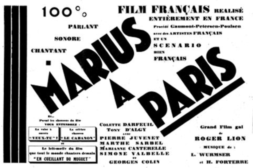 Marius &agrave; Paris