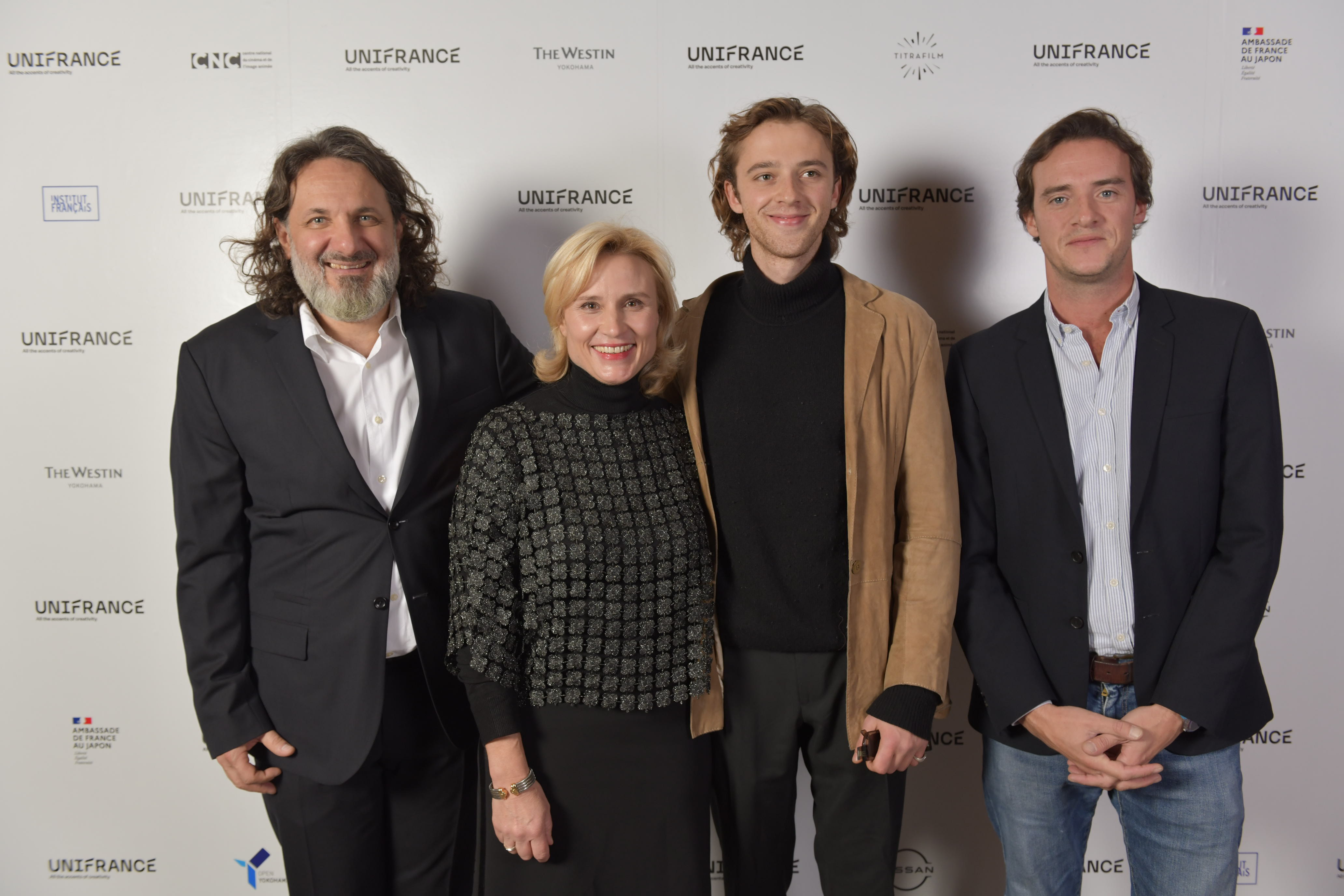 Opening of the 30th edition of the French Film Festival in Japan - Le producteur Olivier Delbosc, Benjamin Voisin et Alexis Cassanet (Gaumont) pour 'Illusions perdues', avec Daniela Elstner (Unifrance) Opening of the 30th edition of the French Film Festival in Japan - Le producteur Olivier Delbosc, Benjamin Voisin et Alexis Cassanet (Gaumont) pour 'Illusions perdues', avec Daniela Elstner (Unifrance)