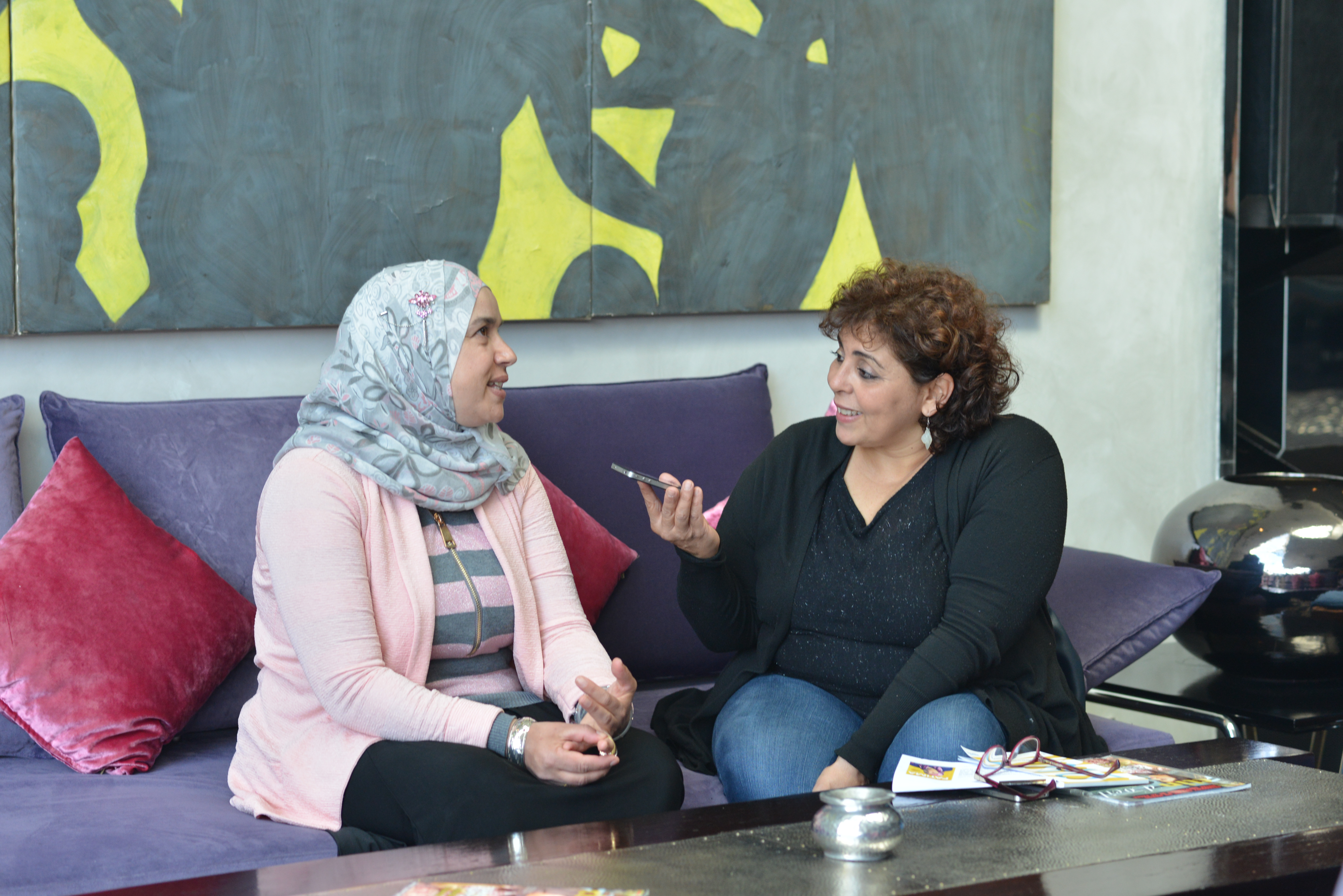 Magnífica apertura del 1er Festival de Cine Francés en Marruecos - Soria Zeroual pendant une interview Magnífica apertura del 1er Festival de Cine Francés en Marruecos - Soria Zeroual pendant une interview