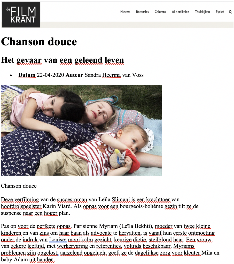 Revue de presse - Avril 2020 Revue de presse - Avril 2020