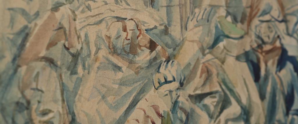Parce que j'étais peintre - © Boris Taslitzky, Détail d’une aquarelle du « petit camp », Buchenwald – février 1945. Jour2Fête Parce que j'étais peintre - © Boris Taslitzky, Détail d’une aquarelle du « petit camp », Buchenwald – février 1945. Jour2Fête
