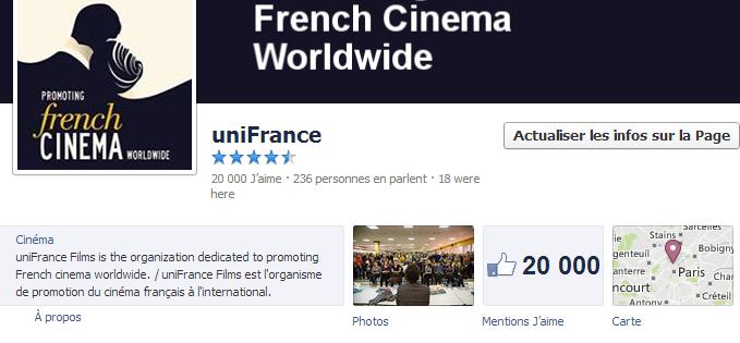 uniFrance Films Facebook page tops 20,000 fans uniFrance Films Facebook page tops 20,000 fans