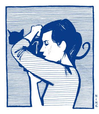 Un chat sur l'épaule Un chat sur l'épaule