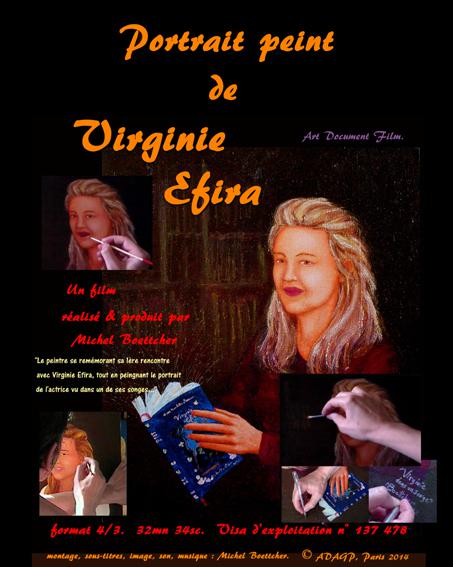 Portrait peint de Virginie Efira Portrait peint de Virginie Efira